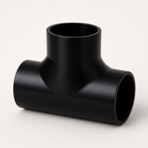 T-St&uuml;ck aus Kunststoff zur Abzweigung von Rohrleitungen. Passgenauer Rohradapter f&uuml;r verschiedene Durchmesser.